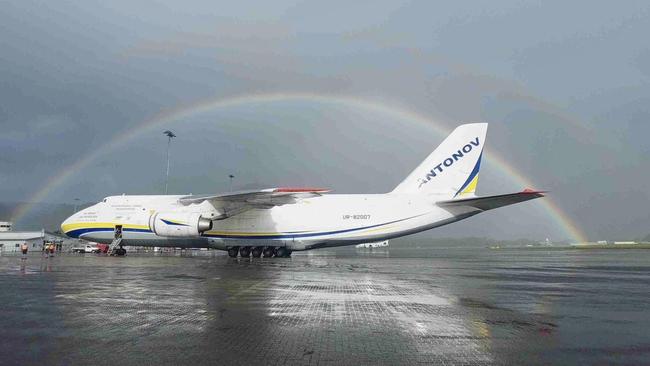 The Antonov 124 on the tarmac at Cairns Airport in May. Picture: Cairns Airport Duty Manager