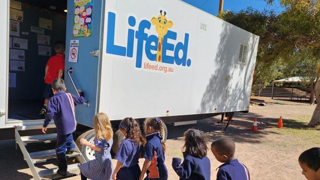 The Healthy Harold team teaches Living Waters Lutheran School students about respectful relationships.
