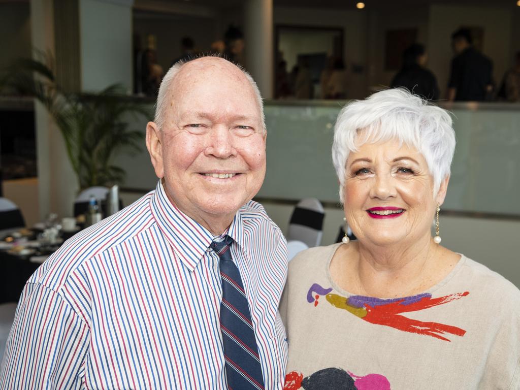 George and Sue Goodwin at the Melbourne Cup luncheon hosted by Rotary Club of Toowoomba City raising funds for Protea Place, Tuesday, November 1, 2022. Picture: Kevin Farmer