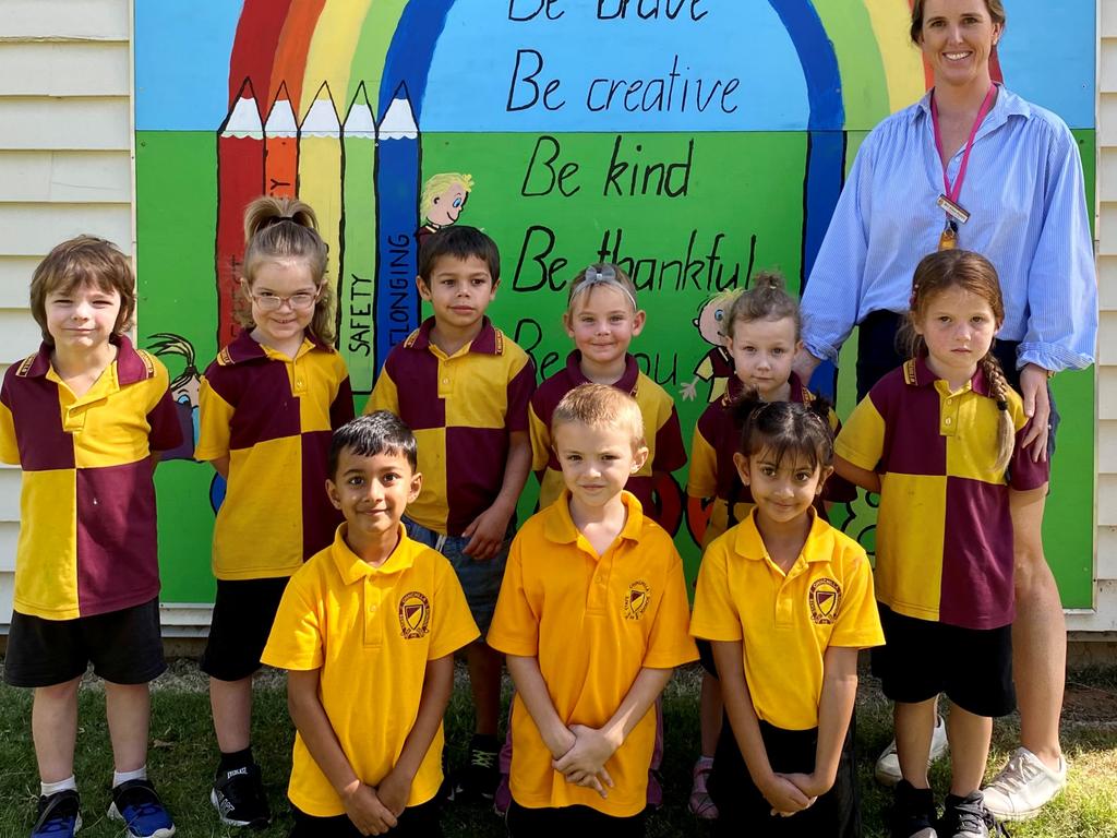 MY FIRST YEAR 2022: Chinchilla State School Prep1C prep students with teacher Mrs Alison Pearce, absent is Mrs Frances Hicks.