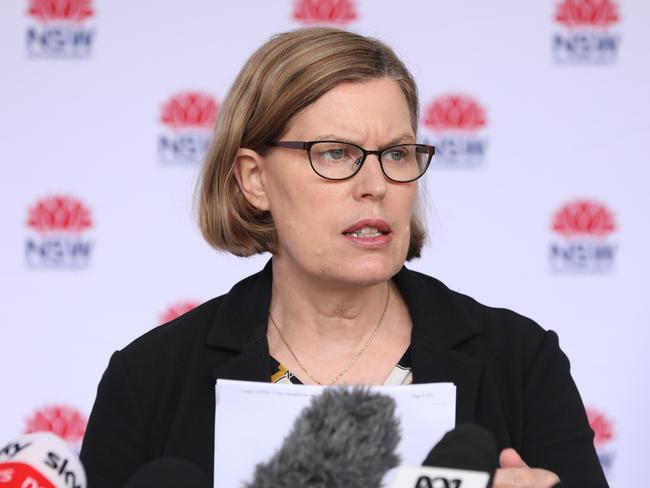 SYDNEY, AUSTRALIA - NewsWire Photos JANUARY 7, 2021:  NSW Chief Health Officer Dr Kerry Chant  pictured speaking at a COVID-19 update press conference in St Leonards.Picture: NCA NewsWire / Damian Shaw