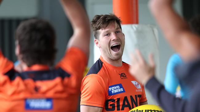 Greene training with teammates ahead of his bid to play in the preliminary final. Picture. Phil Hillyard