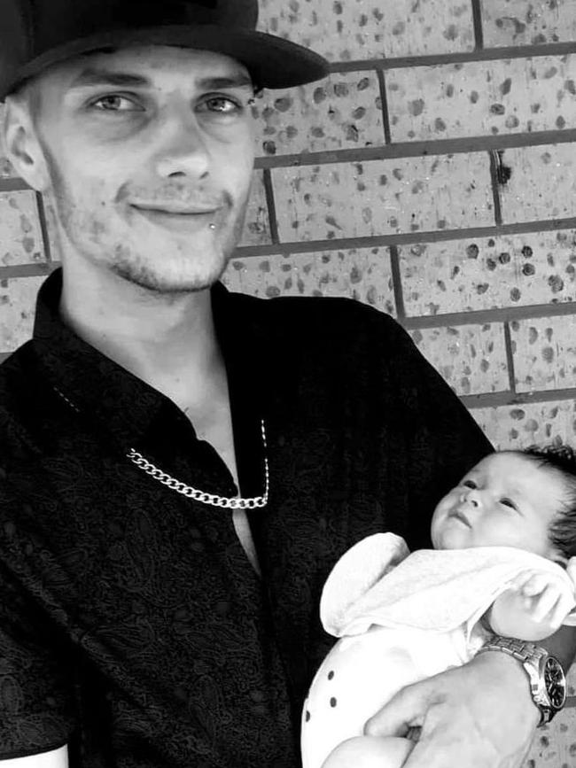 Issac Smith and his little girl before he was taken in a devastating motorcycle crash on Monday night. Photo: Supplied.