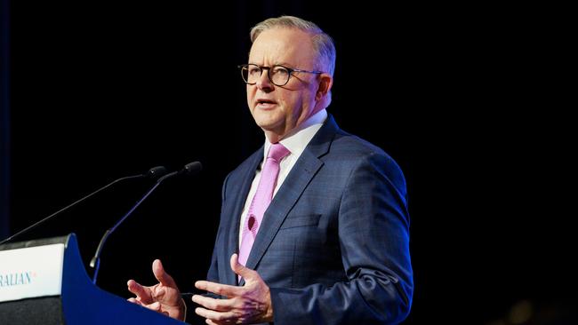 Anthony Albanese stopped short of calling for a ‘ceasefire’. Picture: Aaron Francis/NCA NewsWire.