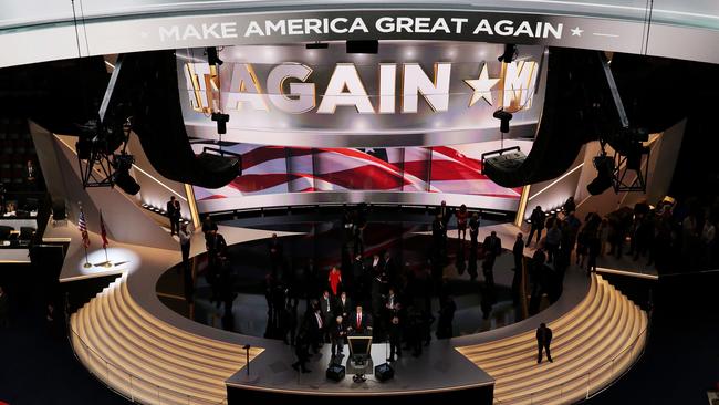 Donald Trump stands on stage prior to the start of the fourth day of the Republican National Convention in Cleveland, Ohio. Chip Somodevilla/Getty Images/AFP