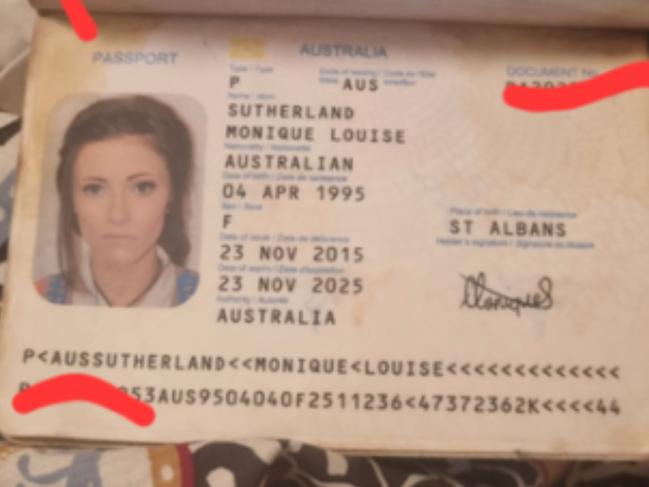 Monique Sutherland was fined $1500 after Bali authorities found her passport was dirty. Picture: 7 News / Supplied