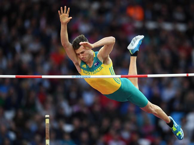 LONDON, ENGLAND - AUGUST 08:  Kurtis Marschall of Australia competes in the Men's Pole Vault final during day five of the 16th IAAF World Athletics Championships London 2017 at The London Stadium on August 8, 2017 in London, United Kingdom.  (Photo by Matthias Hangst/Getty Images)