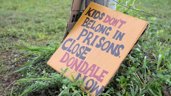 Invasion Day protests outside the notorious Don Dale Youth Detention Centre. Picture: (A)manda Parkinson