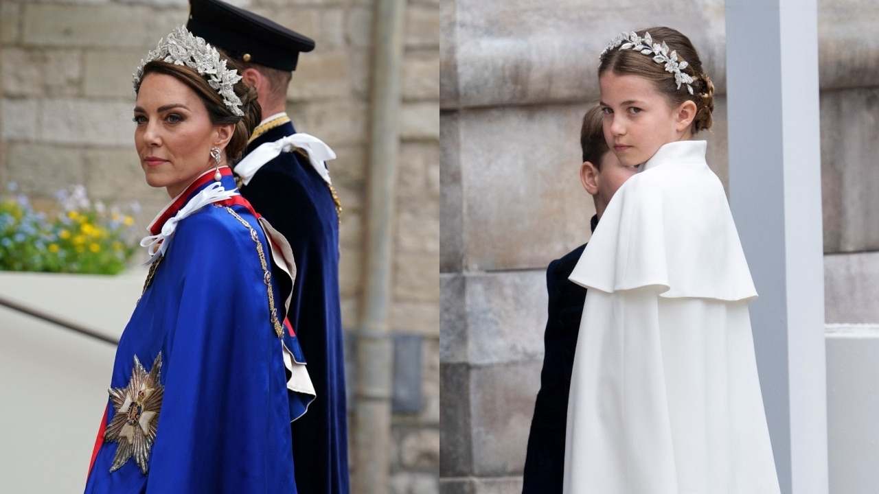 凯特·米德尔顿在戴安娜王妃的加冕礼上向她致敬，并与女儿夏洛特一起戴上花冠