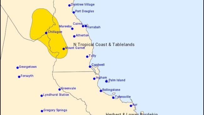 The BOM issued a severe storm warning at 5.55pm Wednesday.