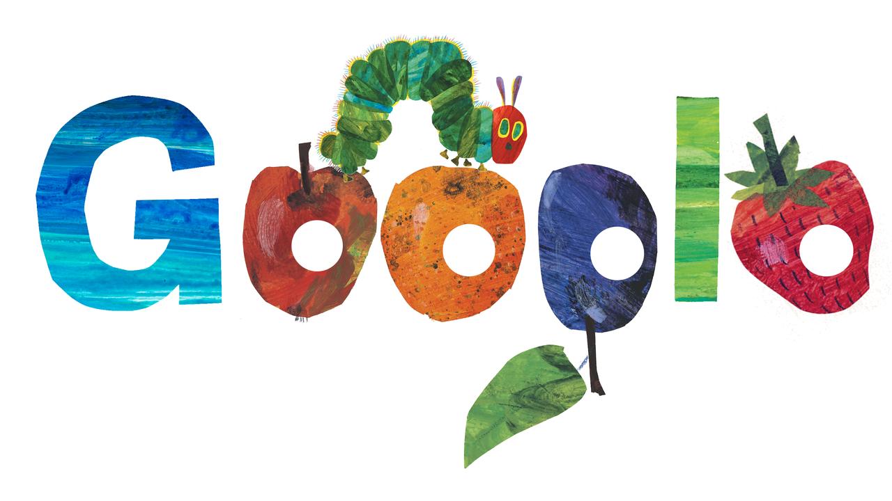 Google celebrated The Very Hungry Caterpillar’s 40th birthday with a Google Doodle for its logo in 2009.