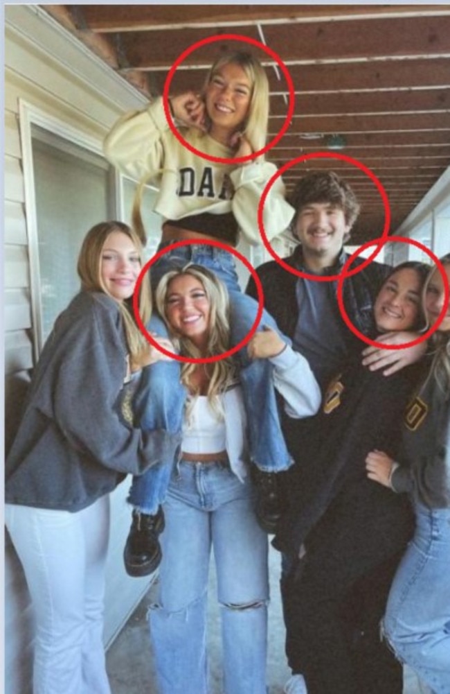 The final photo of Madison Mogen, Kaylee Goncalves, Ethan Chapin and Xana Kernodle before they were stabbed to death in their college house.