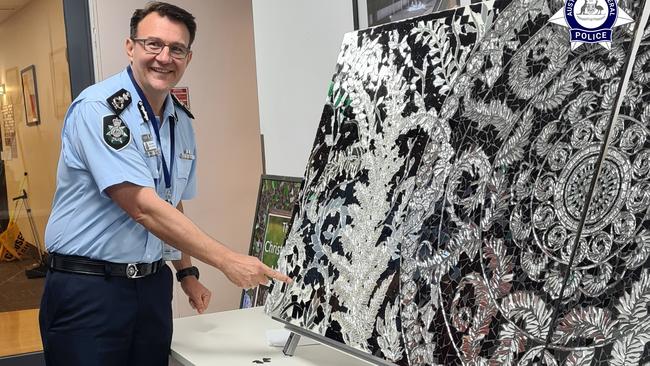 AFP members and Melburnians banded together during lockdown to craft a mosaic to present to the families of the victims of the New Zealand Christchurch massacre. Picture: Australian Federal Police