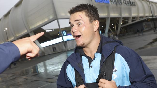 Zane Harrison before the Titans V The Melbourne Storm at CBUS Stadium. Picture: Glenn Campbell