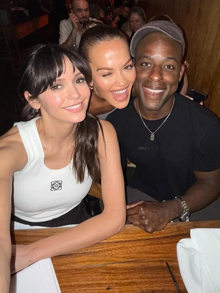 Nina Dobrev (left) and Rita Ora (middle) shared a selfie having dinner on the Gold Coast.