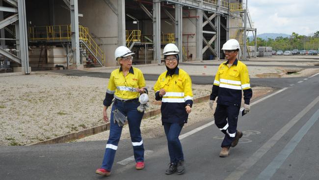 Lynas CEO Amanda Lacaze, left, at the Malaysia plant.