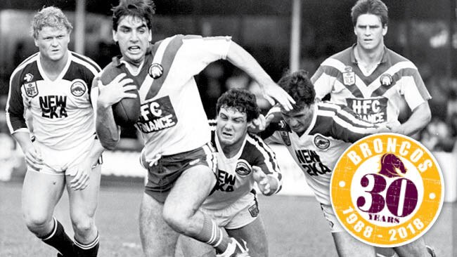 Michael Hagan on the run during a Canterbury versus Penrith clash at Belmore Oval in Sydney, 1987.