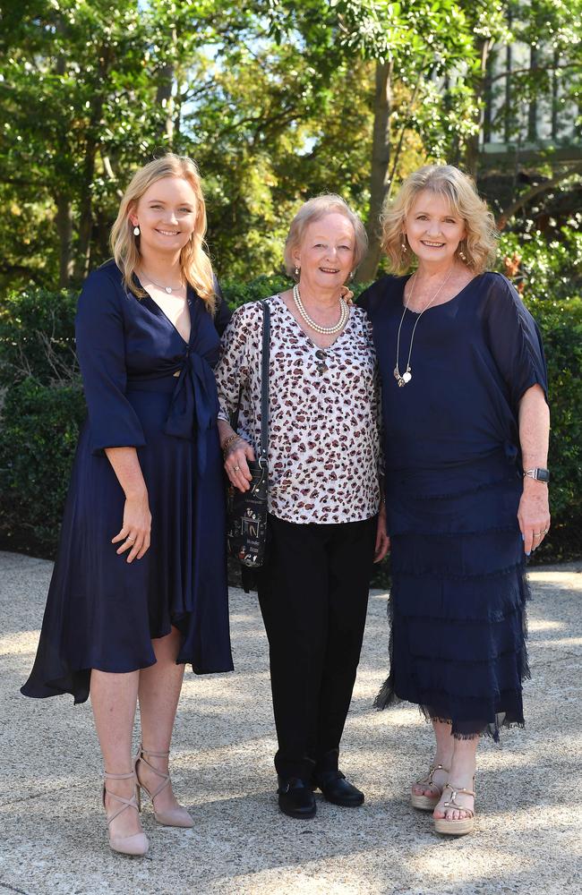 Bronte Nelson, Carmel Atwood and Maree Nelson at the Youngcare Women's Lunch at River Plaza, State Library of QLD, South Brisbane. Friday June 4, 2021 Picture, John Gass