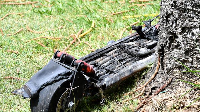 File photo of an e-Scooter fire at Sigiriya Street, Darra on Thursday, January 12, 2023. Picture, John Gass