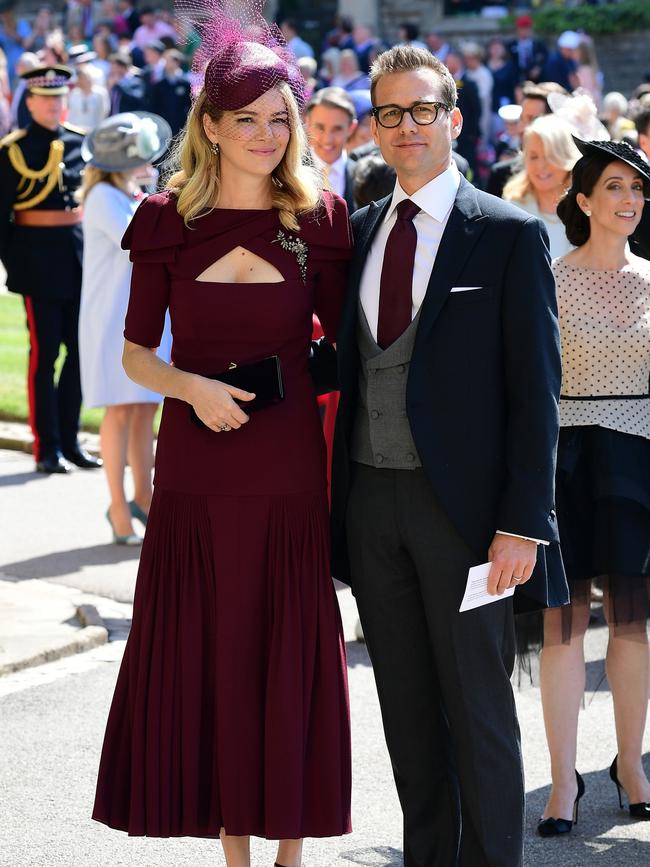 Macht and wife Jacinda Barrett attend Meghan and Harry’s wedding in 2018. Picture: AFP