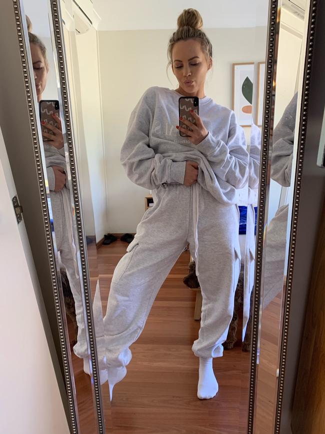 Samantha Jade in her trackies.