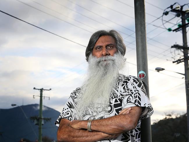 Mike Dutta, who owns the Macquarie Street Foodstore at South Hobart, is less-than-impressed with the cable car proposal but prepared to listen to debate. Picture: SAM ROSEWARNE.