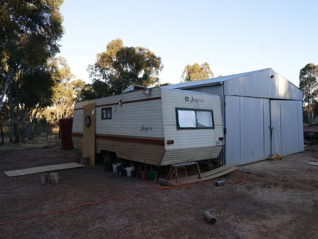 Outside: The remote campsite in southern New South Wales, where generations of children from the same family were found living together.