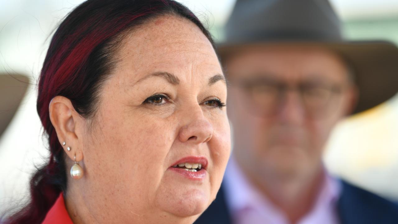 Labor candidate for Herbert Edwina Andrew with Prime Minister Anthony Albanese at Townsville Port. Picture: Evan Morgan