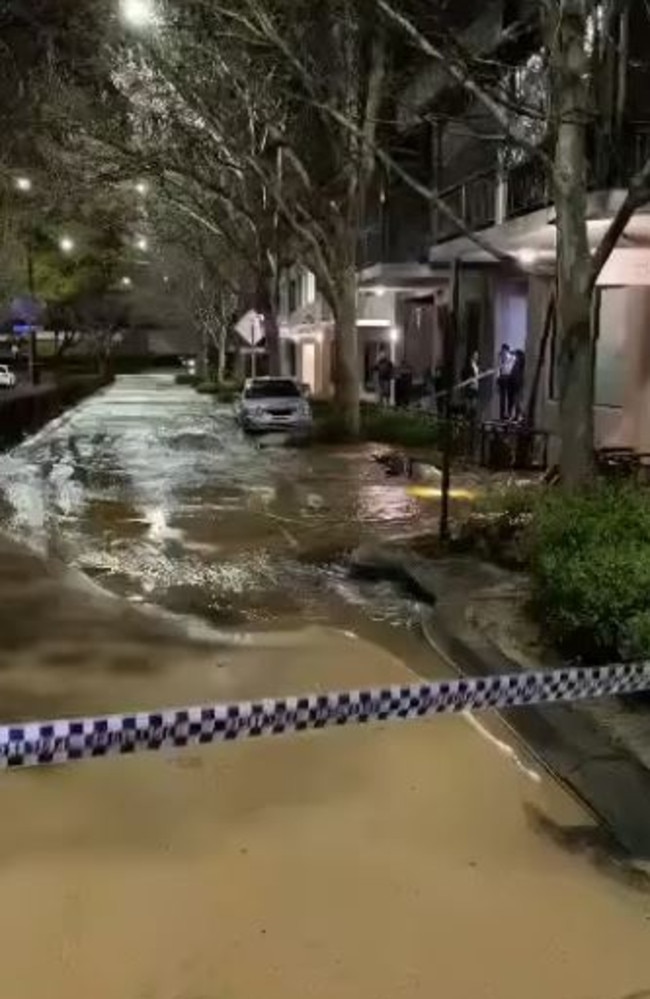 The Mercedes was filmed sinking into the road. Picture: Facebook