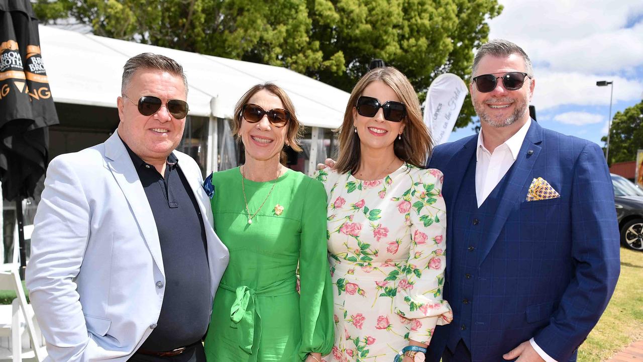 John and Christine McGuigan with Belinda Brosnan and Danny McGahan at Weetwood race day, Clifford Park. Picture: Patrick Woods.