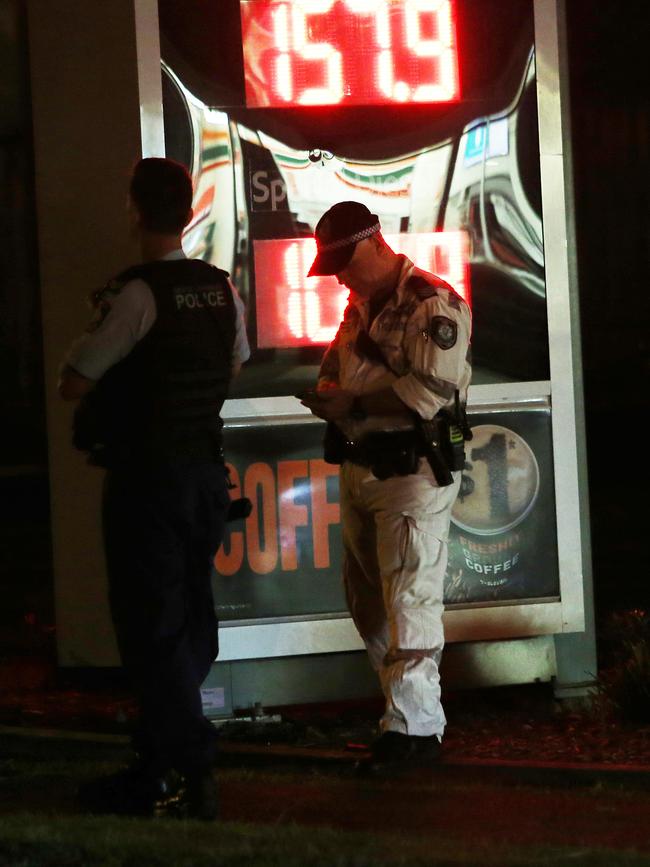 The scene of the Newcastle stabbing at the Metro Service Station on Sandgate Road, Shortland. Picture by Peter Lorimer.