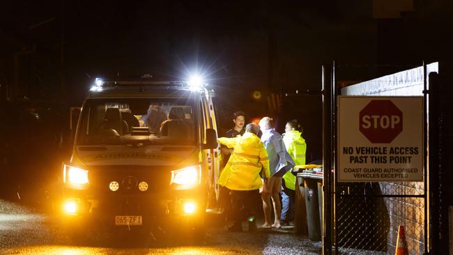 Ambulance with patients after a severe thunderstorm lashes Brisbane and large parts of south-east Queensland.