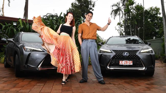 Darwin residents Christine Speilmann and Sherlon Garbo won the women’s and men’s competitions respectively in the Melbourne Cup Carnival’s nationwide search for the most stylish race day outfit. Picture: Katrina Bridgeford.