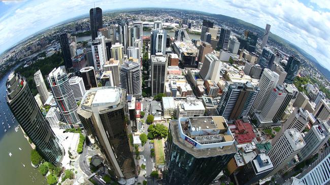 Brisbane CBD landscape as seen from Riparian Plaza. Photographer: Liam Kidston