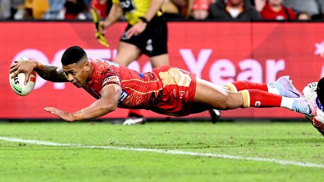 Jamayne Isaako is thriving under Wayne Bennett’s coaching. Picture: Bradley Kanaris/Getty Images