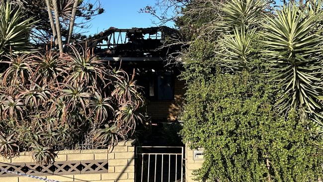 A crime scene has been established at a Corio property after a suspicious fire on Sunday night. Photo: Brad Fleet