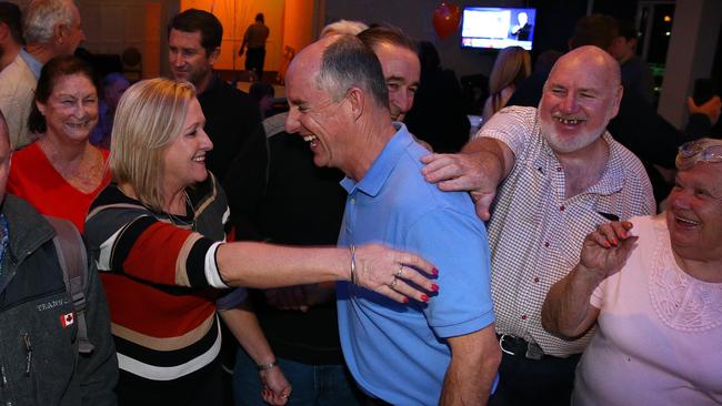 Returned Member for Fadden Stuart Robert enjoys the LNP’s party. Pics Adam Head