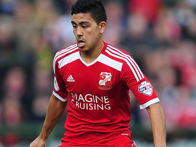 YEOVIL, ENGLAND - OCTOBER 18: Massimo Luongo of Swindon Town in action during the Sky Bet League One match between Yeovil Town and Swindon Town at Huish Park on October 18, 2014 in Yeovil, England. (Photo by Dan Mullan/Getty Images)