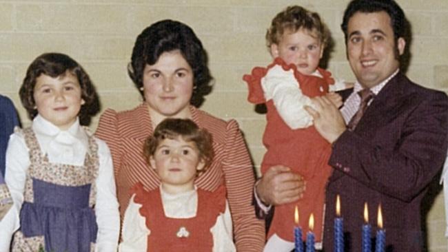 Mangiarelli pictured with her family, who she describes as her 'biggest influence', in 1977. Picture: supplied