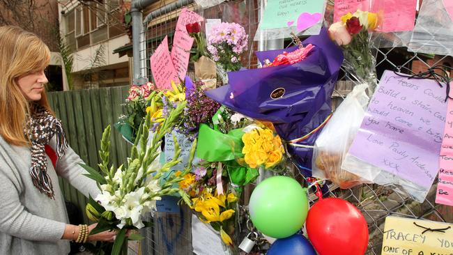 Flowers and tributes for Tracey Connelly in 2013.