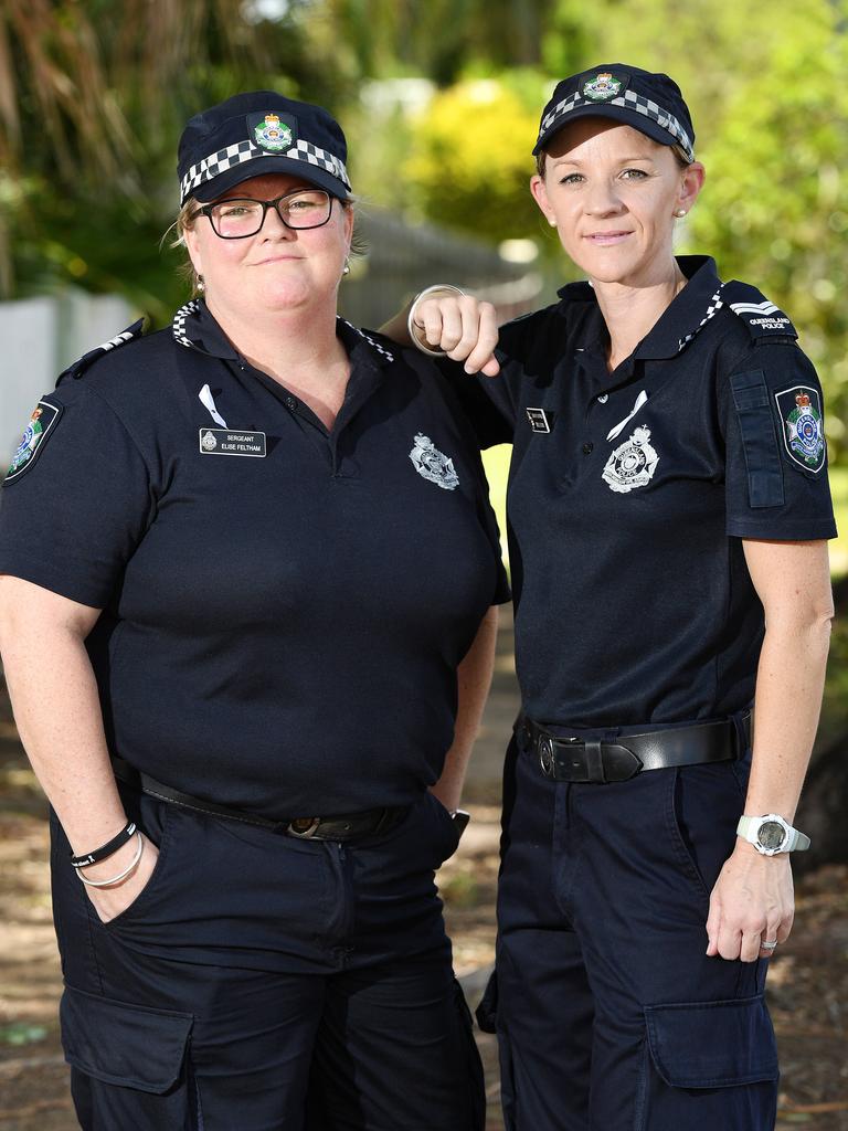 Townsville Vulnerable Persons Unit officers, Sergeant Elise Feltham and Senior Constable Emily Lyons. Picture: Shae Beplate.