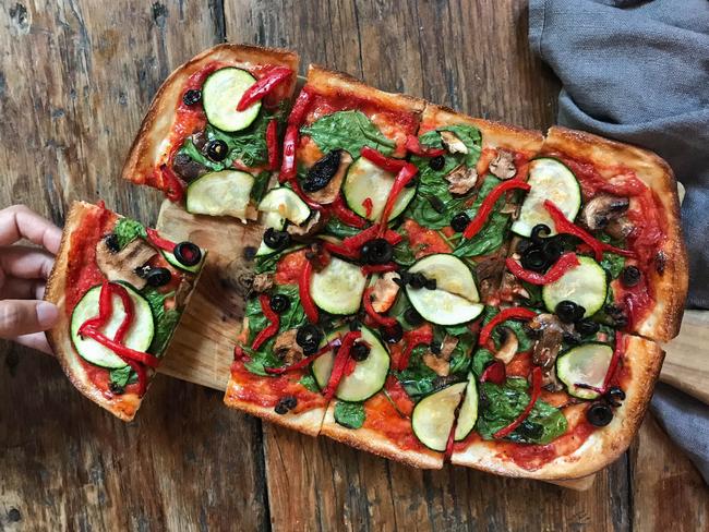 The Clock’s vegan pizza. Picture: Jenifer Jagielski