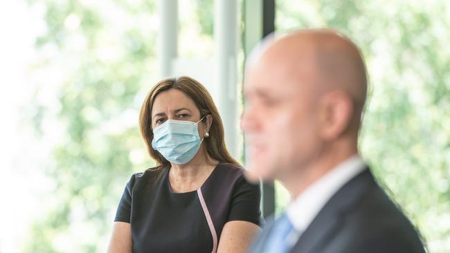 20-12-2021 Covid press conference at the Southbank vaccination hub with Premier Annastacia Palaszczuk will hold and chief health officer Dr John Gerrard. PICTURE: Brad Fleet