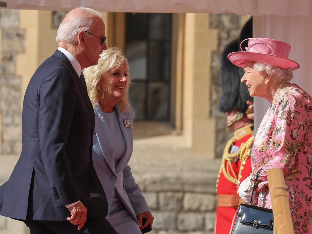 US President Joe Biden, First Lady Jill Biden and Queen Elizabeth II at Windsor Castle.