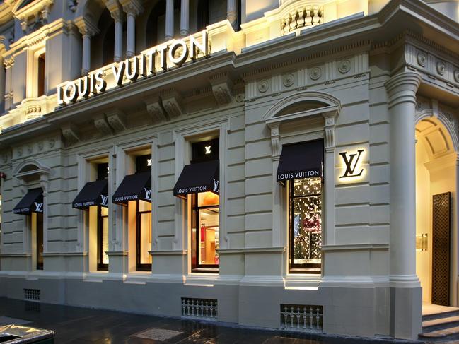 Exterior of the Louis Vuitton shop in Melbourne.