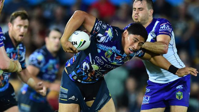 Jason Taumalolo on the charge for the Cowboys. Picture: Evan Morgan