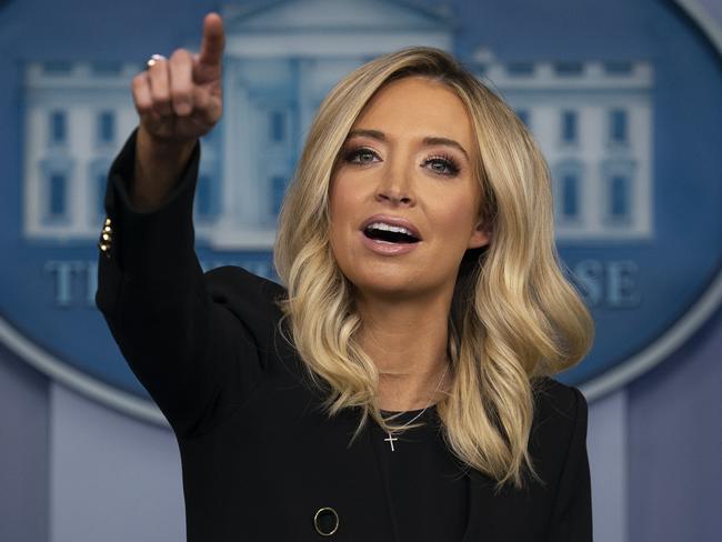 White House press secretary Kayleigh McEnany speaks during a press briefing at the White House, Friday, May 1, 2020, in Washington. (AP Photo/Evan Vucci)