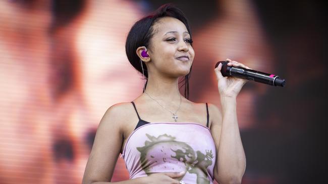 Pinkpantheress is claiming pop chart glory with the two minutes long song Boy’s A Liar. Picture: Matt Jelonek/WireImage.