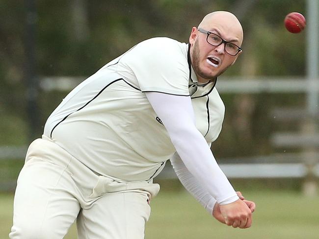 VTCA cricket: Westmeadows v Keilor, Ryan Blair of Westmeadows bowlingSaturday, November 28, 2020, in Westmeadows, Victoria, Australia. Picture: Hamish Blair