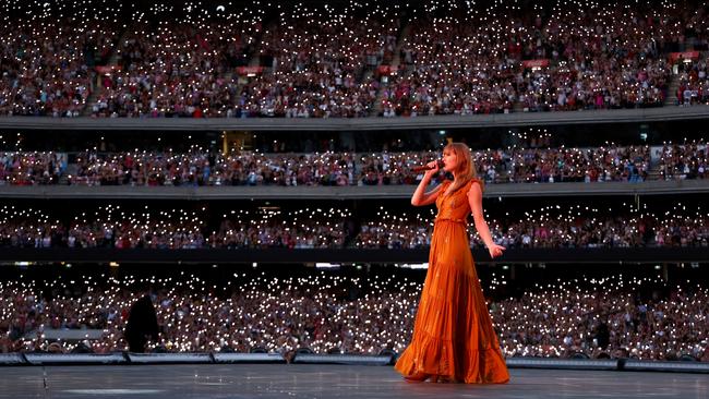 Taylor Swift performing at the MCG on February 16, 2024. Picture: Graham Denholm/Getty Images